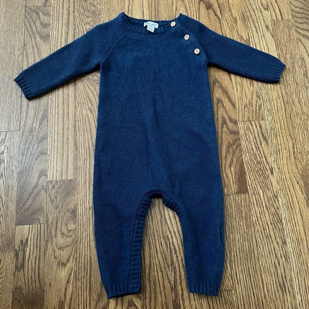 Splendid navy blue sweater romper coveralls, size 6-9M